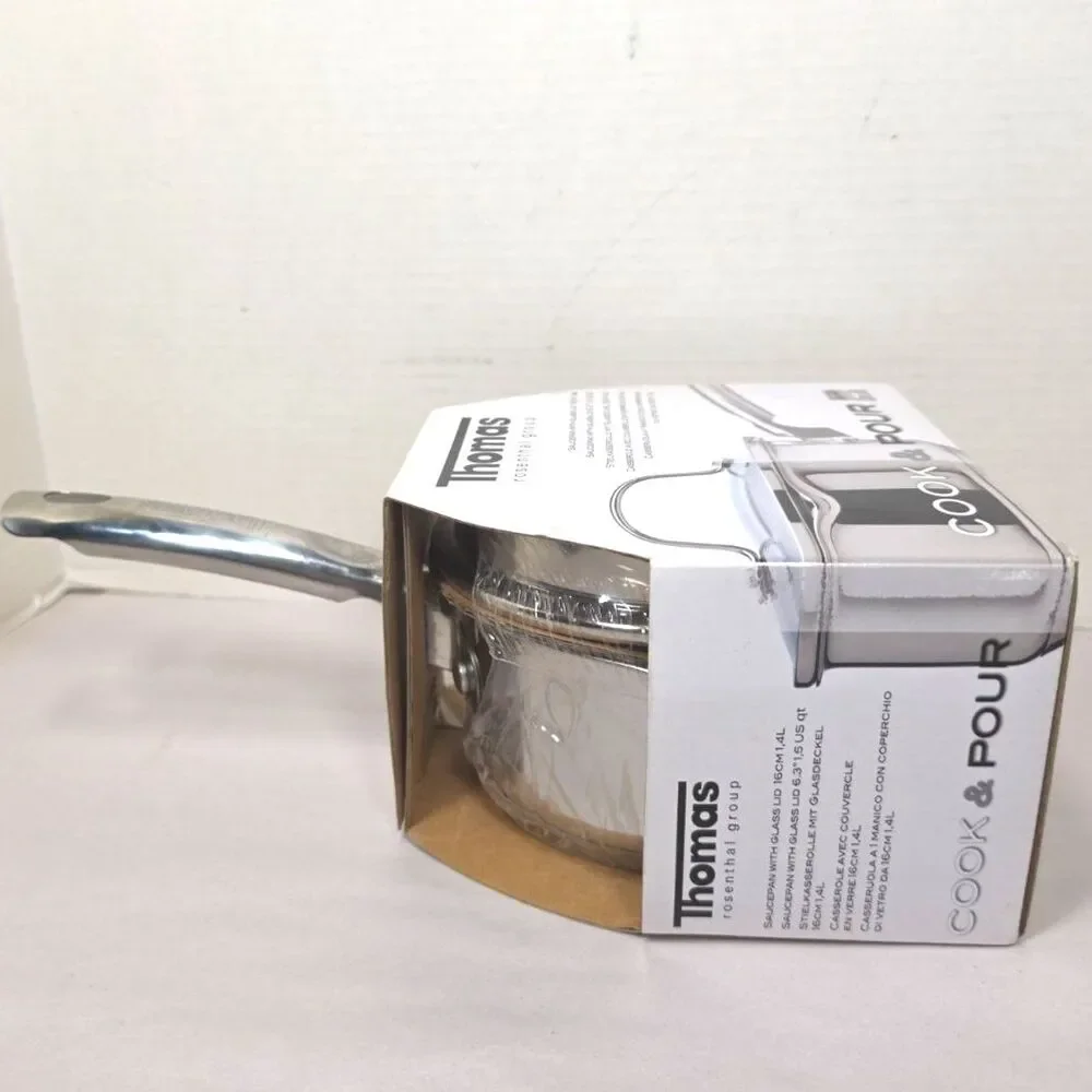 New 1.4L Sauce Pan With Glass Lid Thomas rosenthal group Stainless